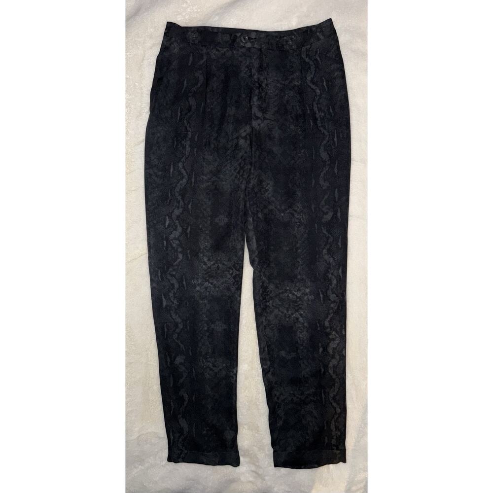 Haute Hippie Silk Pants Women’s 0 Black Gray Print Cropped Trouser